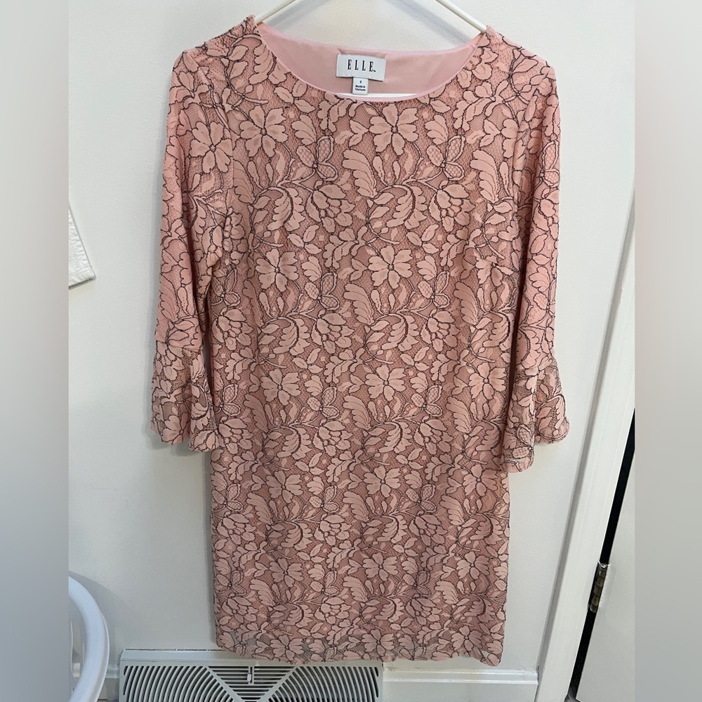 Elle Pink Sheath Dress with Bell Sleeves